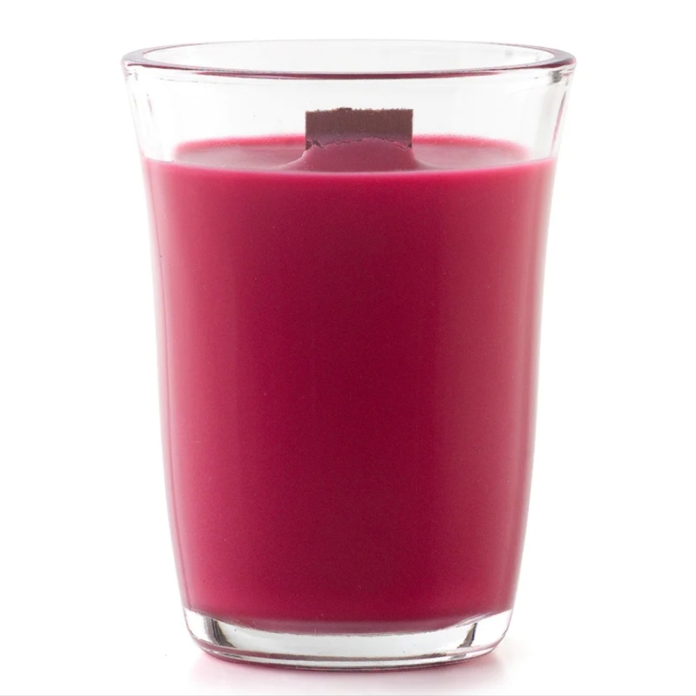 Pomegranate wood wick candle 8 oz Approx 50 hrs burn time. New, Celebrating Home